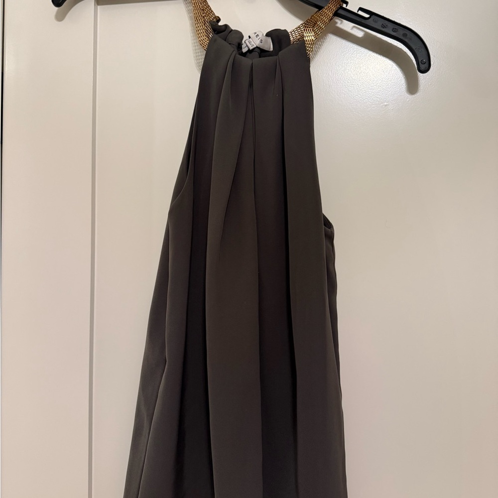 Reiss Halter Top with Gold accents/neckline - Picture 7 of 7